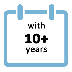 staff members 10 + years experience